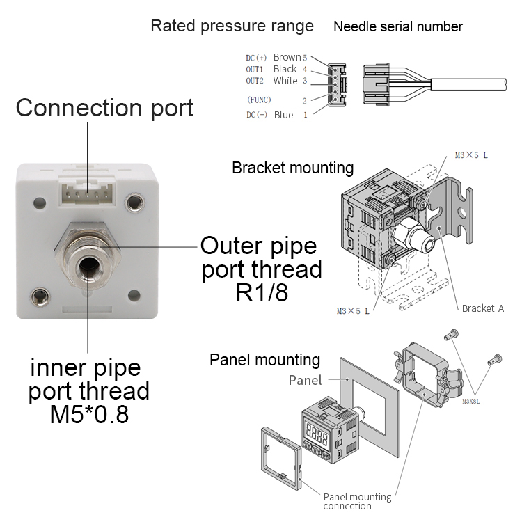 Adjustable Vacuum Metal Work Digital Pressure Switch